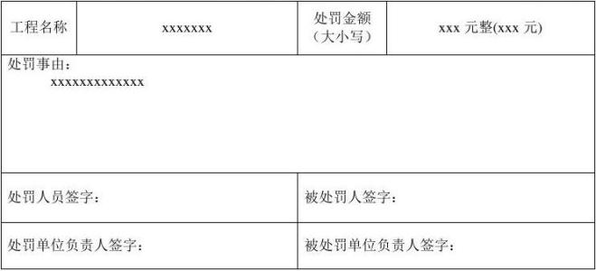 罚款单表格模板