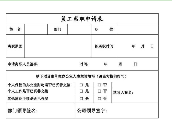 离职申请表模板免费下载|员工离职申请表模板(多款范本)软件logo图