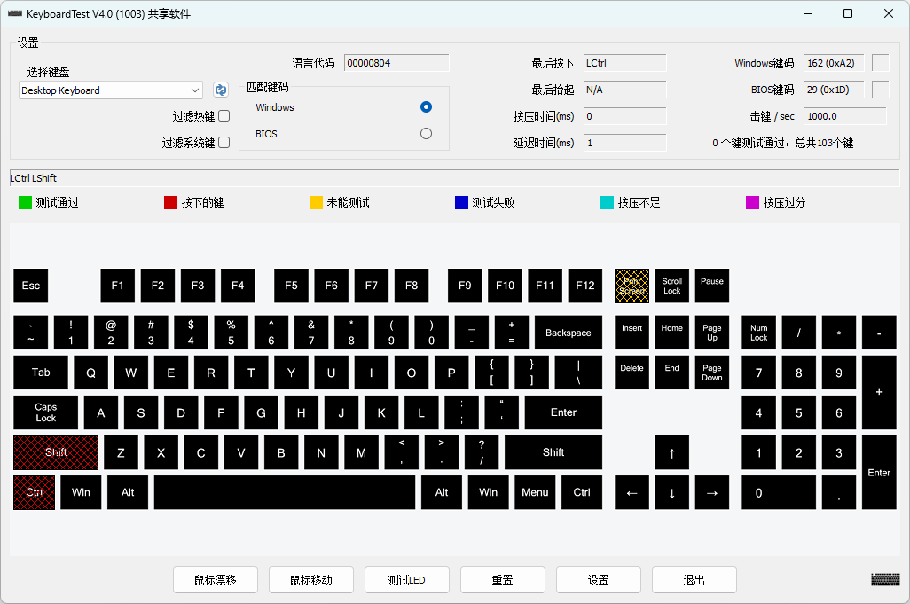 PassMark KeyboardTest(鼠标键盘测试)