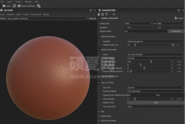 C4D皮革纹理材质球下载_Poliigon Leather Generator(C4D皮革纹理生成插件)