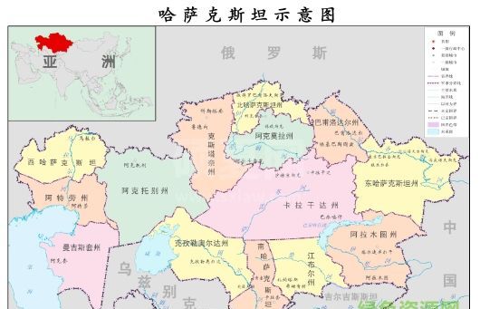 哈萨克斯坦地图高清中文版