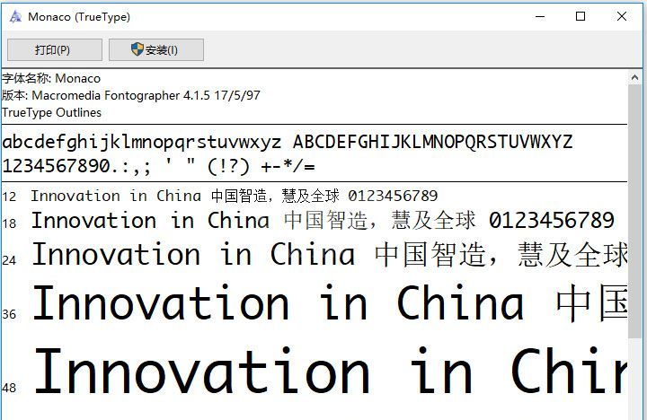 Monaco字体TTF免费版