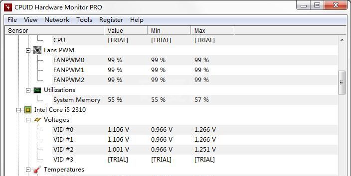 HWMonitor PRO(电脑电压和温度监视软件)